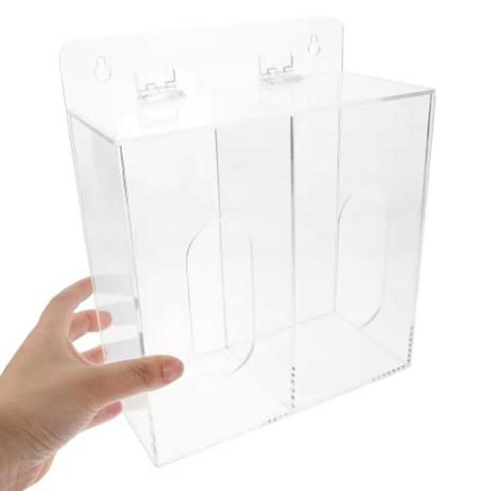 Wall Mounted Acrylic Glove Holder Transparent Gloves Dispenser Box Mask Storage Box  Office