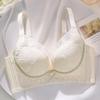 Summer 0.3CM Breathable Cup Lace Underwear Ladies Without Steel Ring Thin Cup Bra Gathered Adjustable Bra