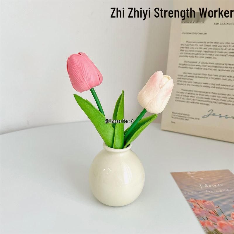 High-End Mini Ceramic Vase Ornament for Fresh Home Decor in Living Room or Dining Table