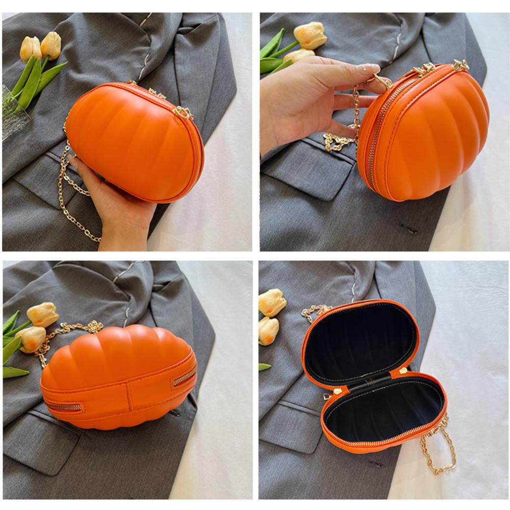 Mini Halloween Pumpkin Women Crossbody Bag Cartoon Girl Personalized Hand-held Chain Small Round Shoulder Bags