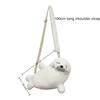 Soft Fluffy Cute Seal Shoulder Bag Lightweight Cartoon Phone Bag Adjustable Straps Fabric Crossbody Bag Women's Accessories