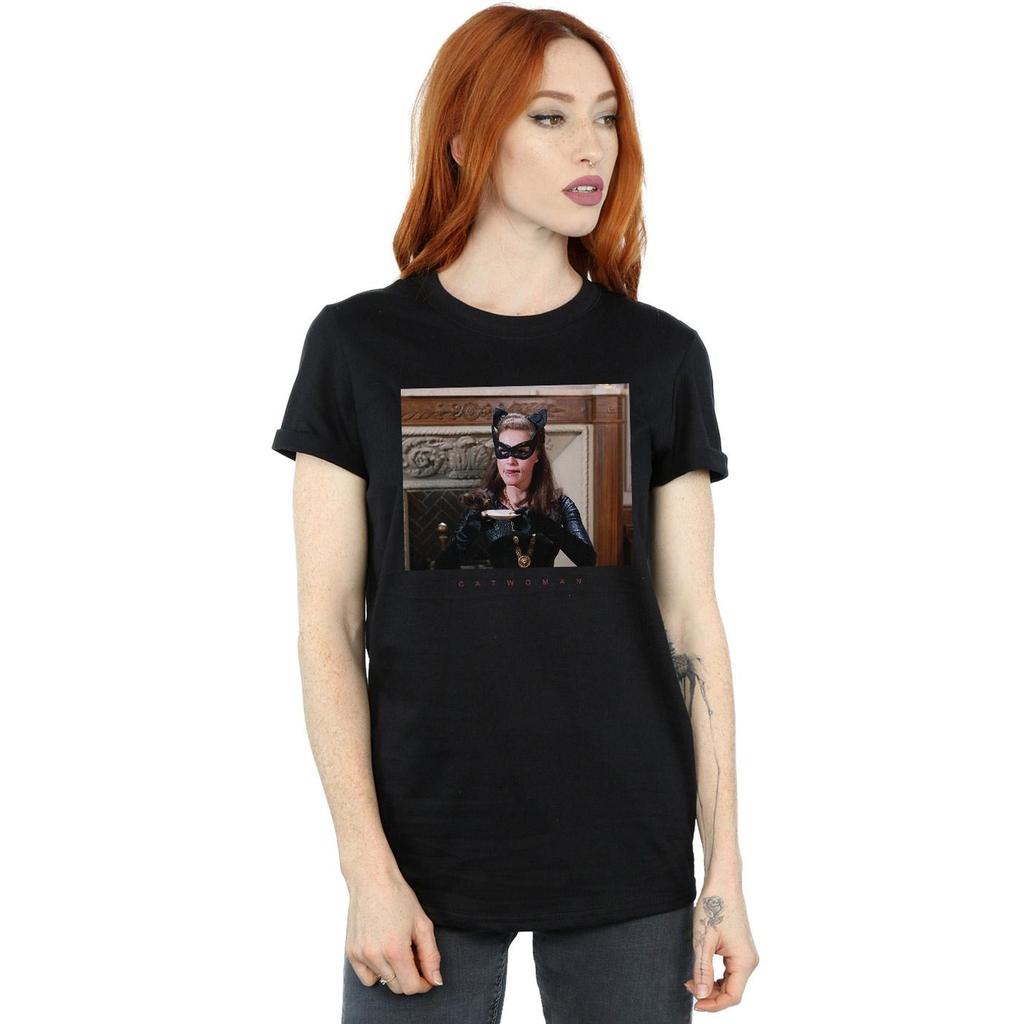 DC Comics Womens/Ladies Batman TV Series Catwoman Photo Cotton Boyfriend T-Shirt
