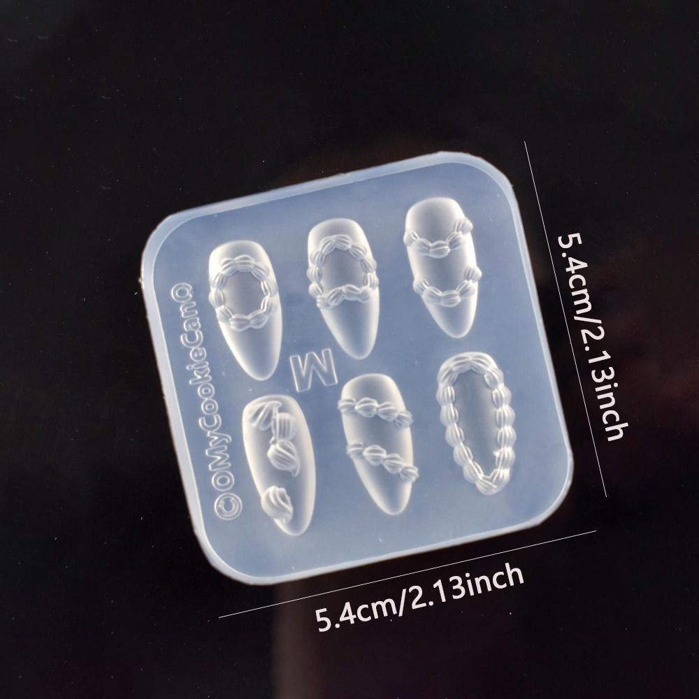 French style Cream Lace Nail Art Mold Silicone Nail Decoration Resin Molds DIY Nails Transparent Mold