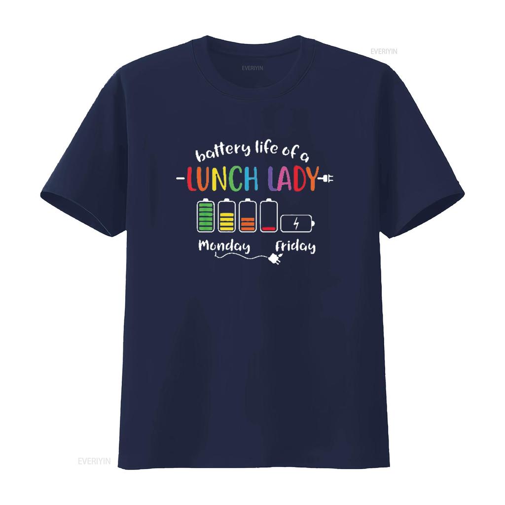 Battery Life Of A School Lunch Lady Cafeteria Worker Funny Womens T Shirt Black L vintage Washed Stretched Breathable homme