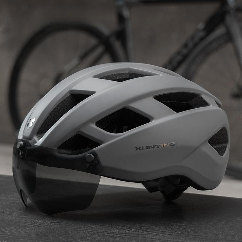 Fahrradhelm mit Schirm Integrierter Fahrradhelm Herren Mountainbike Rennrad Hartschalenhelm Damen Fahrradbekleidung