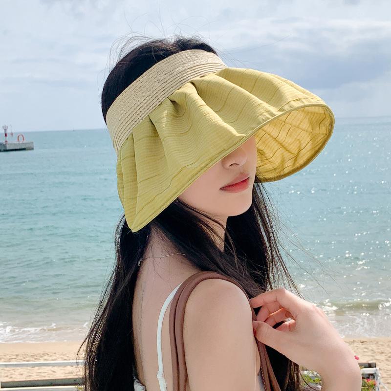 New Hat Women's Fashion Letters Empty Top Sunscreen Sun Hat Summer Travel Vacation Sun Hat Beach Hat