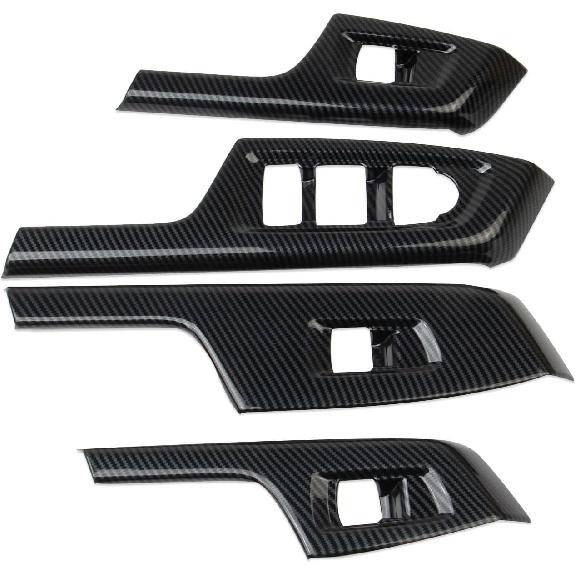 Carbon Fiber Style Interior Window Lift Switch Panel Cover Trims Accessoriess for 2024-2025 Honda Prologue