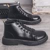 Martin Boots Men's Autumn Breathable Mid-help British Style Boots Men's Trendy Short Boots Versatile High-top Tooling Leather Shoes Men's Boots