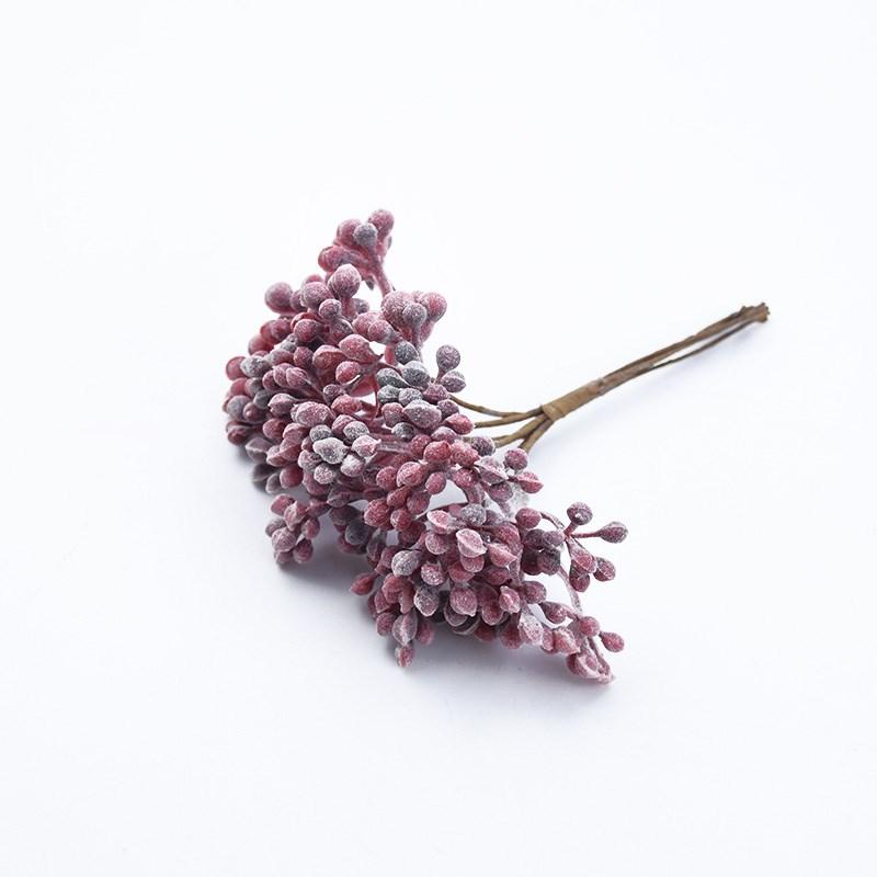 6pcs Artificial Plants Plastic Brooch Scrapbook Wedding Decorative Flowers Wreaths Diy Gifts Box Christmas Decorations for Home