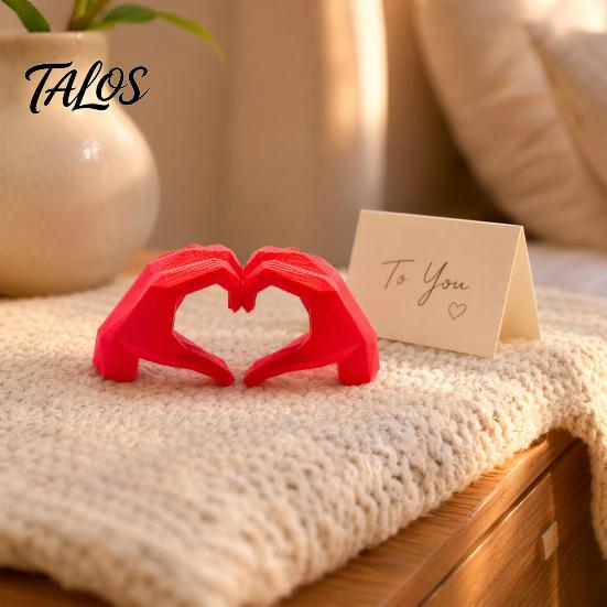 Desktop Rose Decor Heart Ornament, 3D Printed Red Pen Holder Storage Ornament with Movable Joints, Figure for Valentine Day