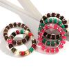 Statement Acrylic Cylindrical Beads Bracelets for Women Vintage Fashion Colorful Resin Stretchy Bracelet Stackable Jewelry Gift