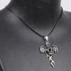 Gothic Halloween Skull Necklace Pendant Neckchain Feature Winged Charm Accent for Punk Outfits Costume Parties