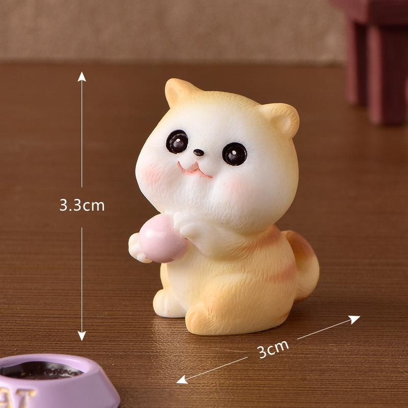 Figurines Miniature Mini Cute Cartoon Cats Resin Ornaments Crafts Desk Accessories For Home Decoration Room Decor DIY Kids Gifts
