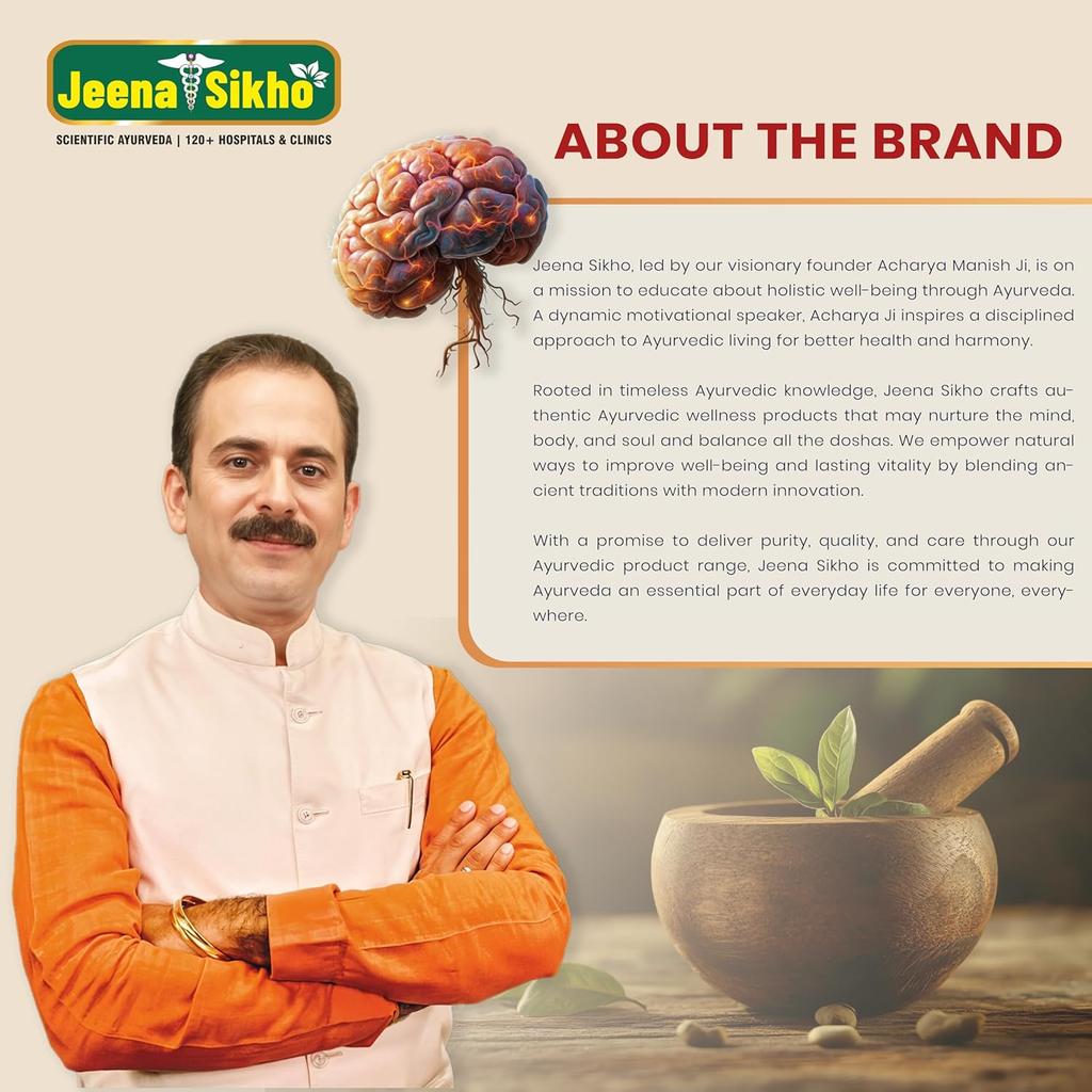 Jeena Sikho Memory Support Tablets Brain Focus Formula With Brahmi Ginkgo Green Tea B Vitamins 60 Tablets Daily