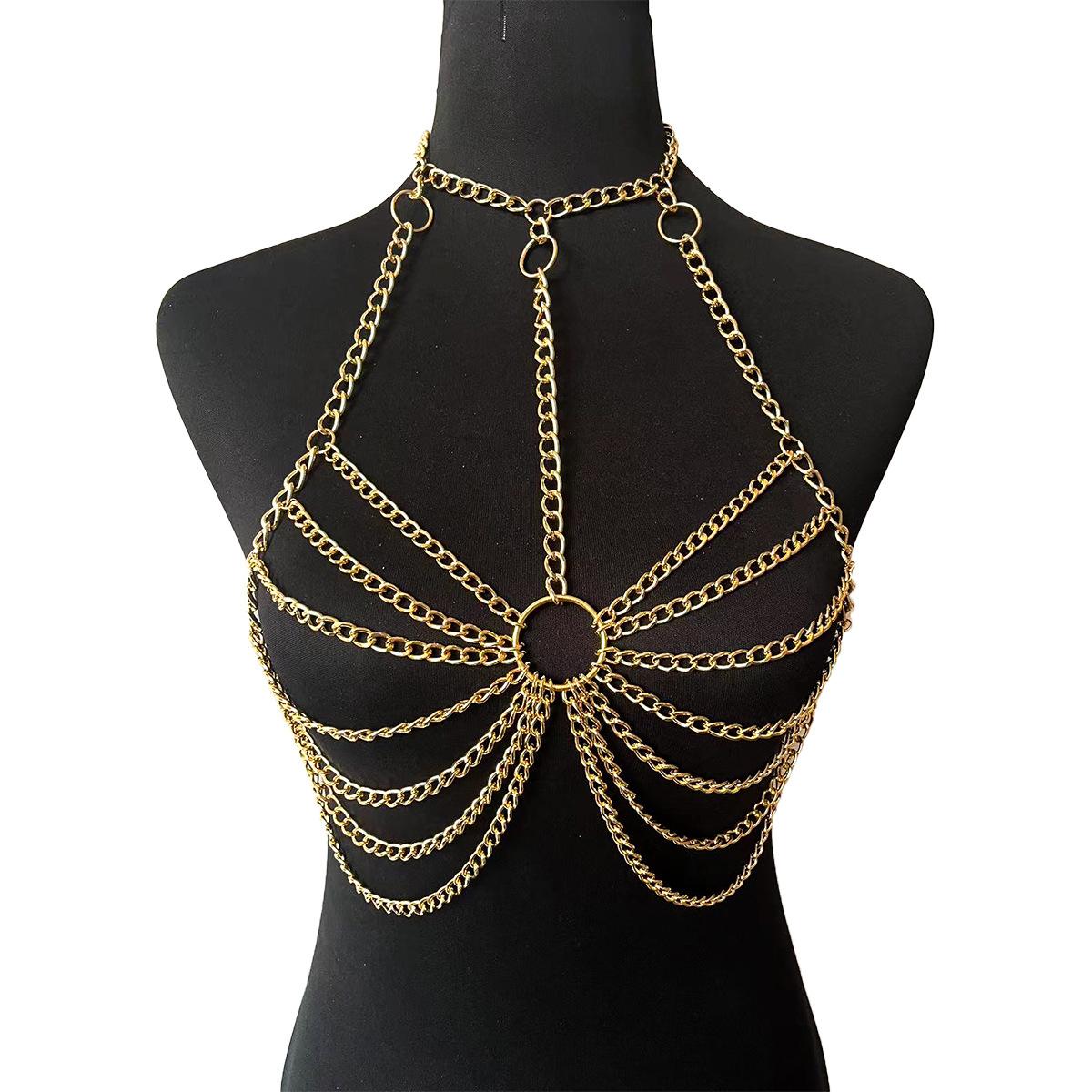 Corset waist chain collar integrated sexy fashion metal chain fringed body chain