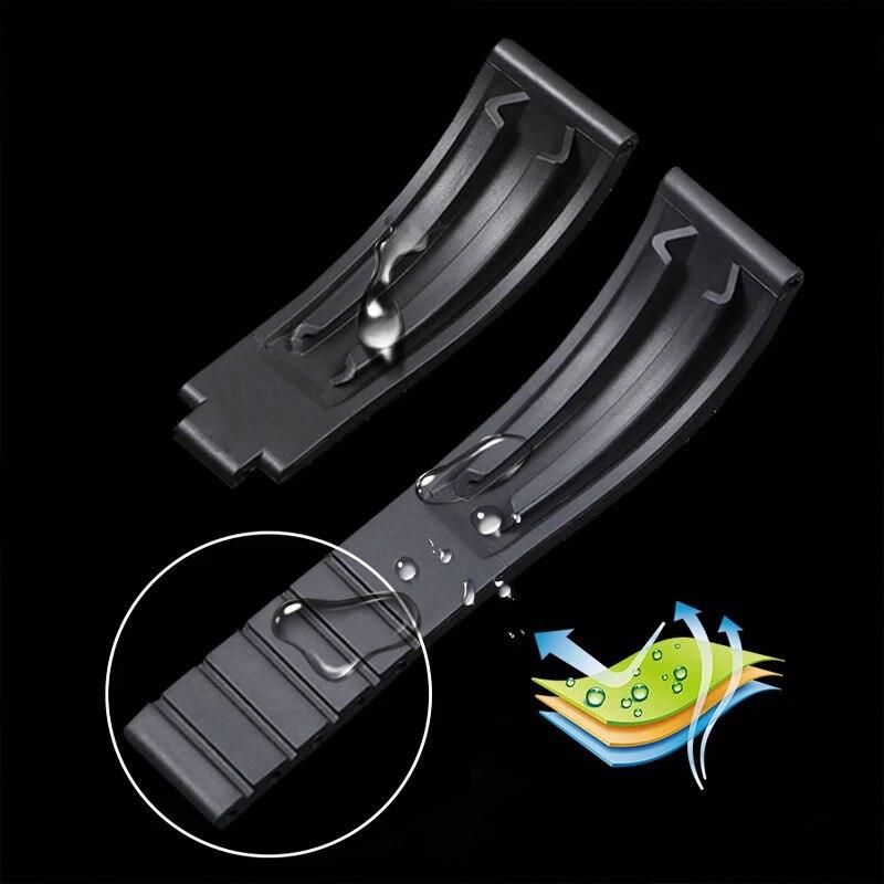 20 mm 21 mm Uhrenarmband für Rolex Yacht Master GMT Submariner Daytona Cosmograph Sky Dweller Strap Sea Deep Sea Gummi-Uhrenarmbänder