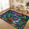 Dinosaur Theme Soft Crystal Velvet Rug Custom Name & Text Print Non Slip Floor Rug for Bedroom Living Room