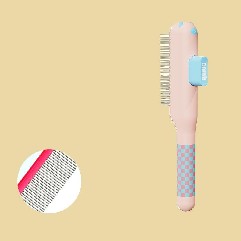 Cat Hair Remover Comb Flea Comb Multifunctional Pet Brush Self-Cleaning Cat Grooming Brush With Stainless Steel Teeth Cat Combs