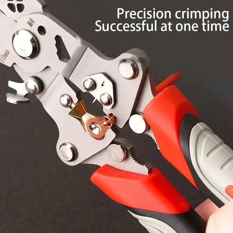 Foldable Crimping Pliers Wire Strippers Splitting Stripping Specialized Splitter Electrician Winding Cable Cutter Tool