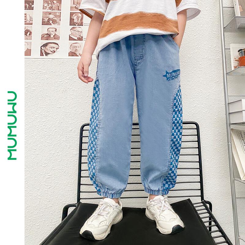 Mumuwu Boys  Summer Lightweight Denim Anti-Mosquito Pants 140