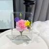 1PC Acrylic Desktop Bookshelf Transparent Ins Abstract Art Creative Flower Vase Ornaments Home Decoration
