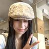 Summer retro flower embroidery forward hat children go out to show their faces small versatile fashionable beret