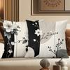 Black White Flower Pattern Decorative Cushion Pillow Set Polyester pillowcase, sofa decorative cushion cov Headboard Pillow