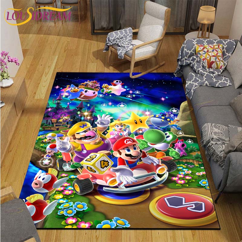 Mario Bros Anime Teppich Wohnzimmer Schlafzimmer Nachttisch Matte Japanisches Arbeitszimmer Computer Stuhl Home Fashion Bodenmatte Bereich Teppich