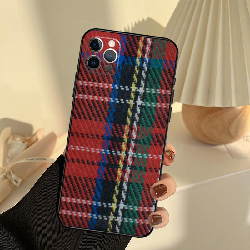 Clan Stewart Dress Tartan Plaid Pattern Phone Case For iPhone 16 15 14 13 11 12 Pro Max 13 12 mini XR 15 16 Plus 16e Cover Funda