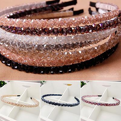 Strass Stirnband Handgefertigt Rostfreies Metall Strass Damen Perlen Haarreif für Zeremonien