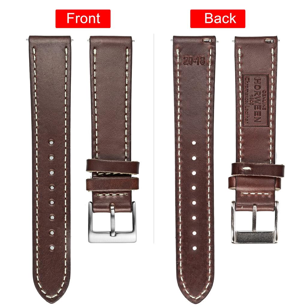 20mm Watch Band, Quick Release Replacement Watch Band, Retro Horween Leather, for Men and Women