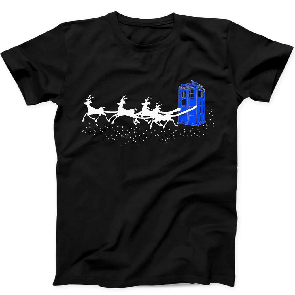 The Doctor Who Christmas Police Phone Box Deer T Shirt 286