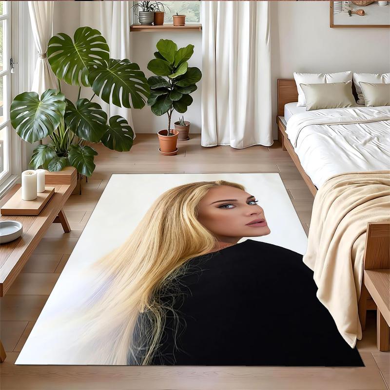 Adele Print Crystal Velvet Plush Rug Anti?Slip Wear?Resistant Floor Carpet For Indoor Household Home Decoration