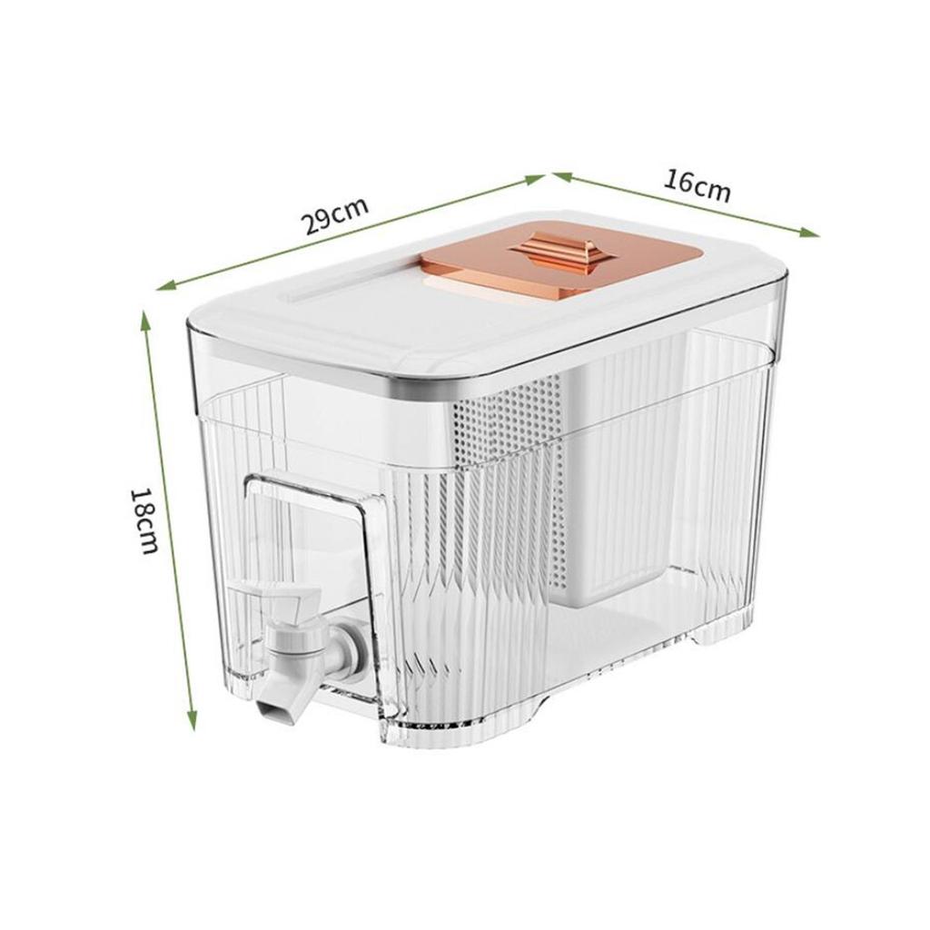 6L Beverage Container for Iced Drinks with Lid Refrigerator