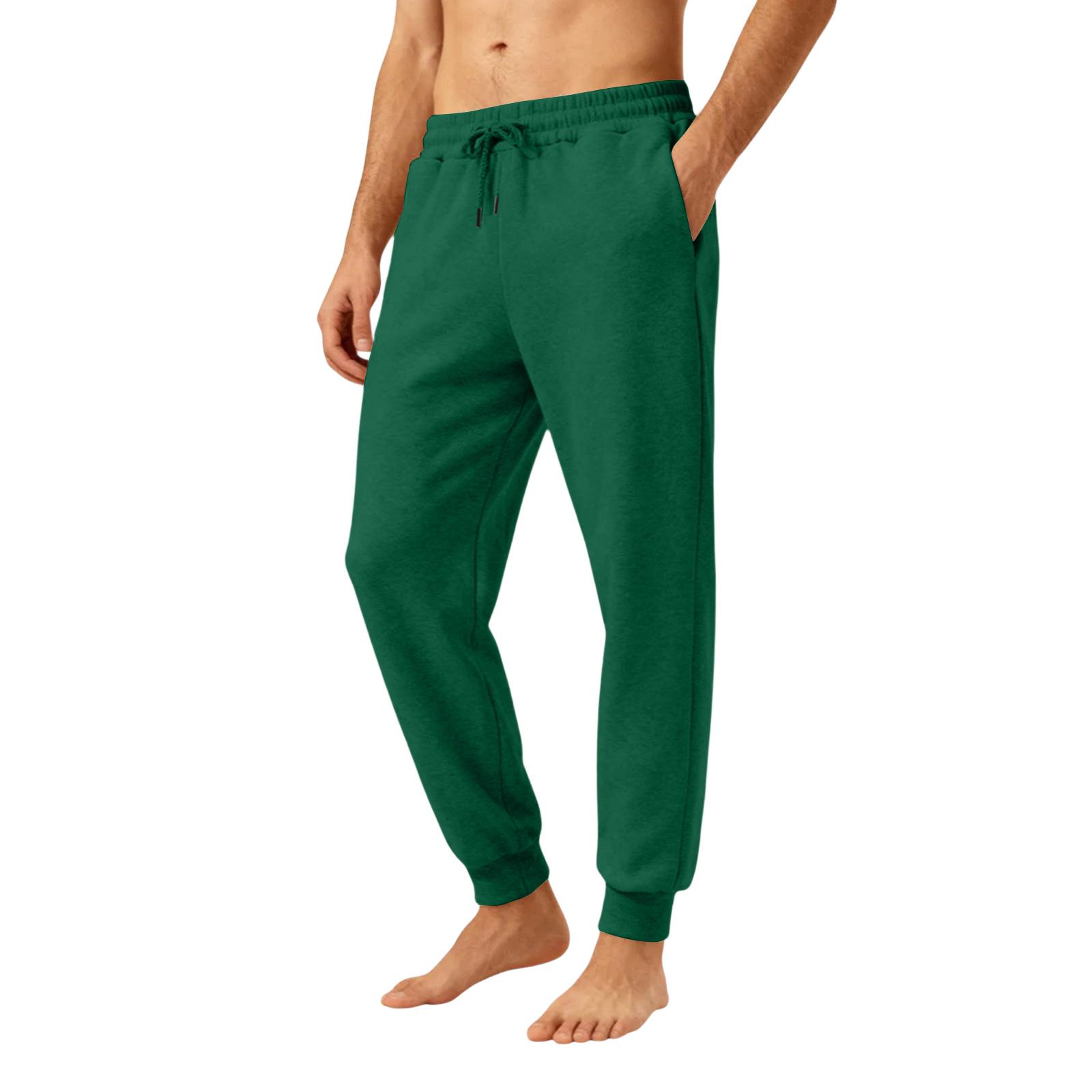 

Мужские свободные повседневные спортивные штаны с эластичной талией и кулиской XXL зелёный