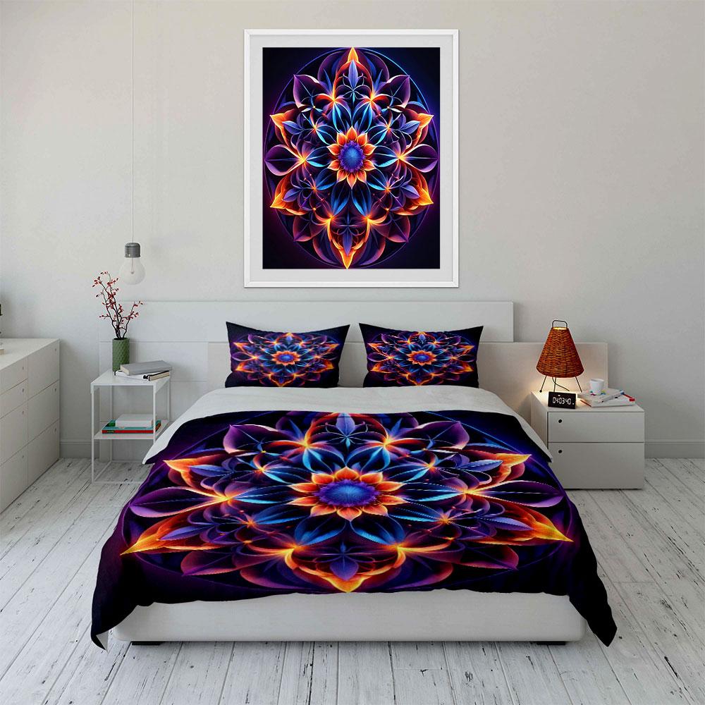 Mandala Art Decorative Set Soft Comfortable Duvet Cover Bedding Set Included 1*Duvet Cover & 2*Pillowcases, Gift