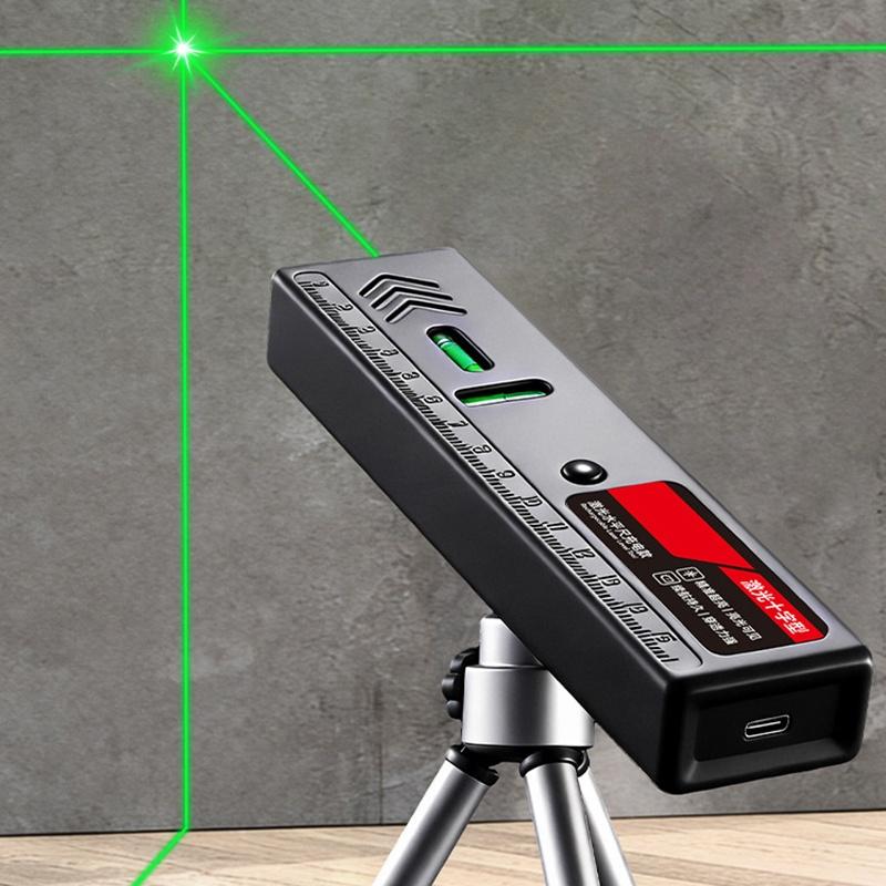 İç ve Dış Mekan Kullanımı İçin Güçlü Mıknatıslı Yeşil Çizgi Lazer Seviye, Type-C Şarjlı Yüksek Hassasiyetli Tesviye Aleti
