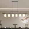 Modern Zen Dining Pendant Light: Pine-Inspired Multi-Head Strip Lamp for Tea Table or Study Desk