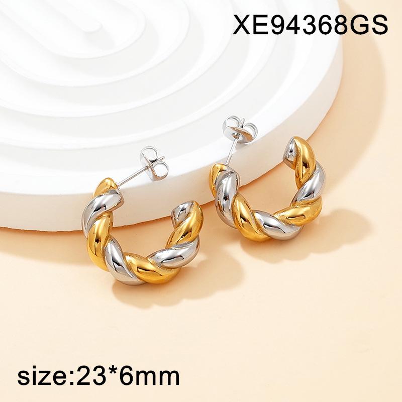 Gold-Plated Twist Spiral Earrings for Women - Luxurious and Versatile Fashion Hoops