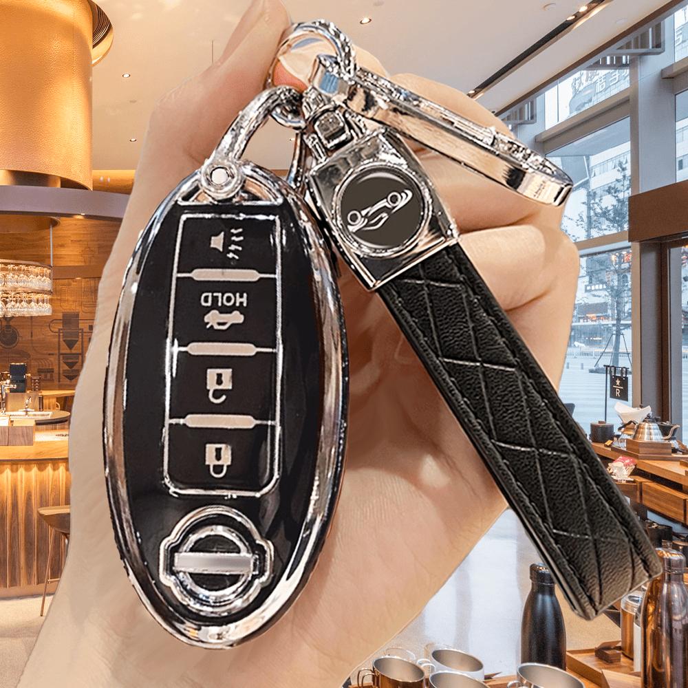 Soft TPU Key Fob Cover Keychain Protector For Nissan 4-Button Key Fob, Compatible With Nissan Altima Sentra Maxima one-size чёрный