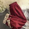 Pantaloni casual retrò da donna in velluto a coste invernali o primaverili, pantaloni a gamba larga Harajuku, pantaloni da jogging street, pantaloni dritti a vita alta