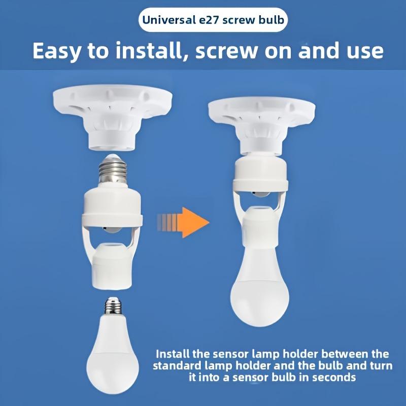 1PC Mechanical Induction Lamp Holder with Adjustable Delay Switch, the Lampshade Is White, the Base Is Sturdy, and the Installation Is Easy
