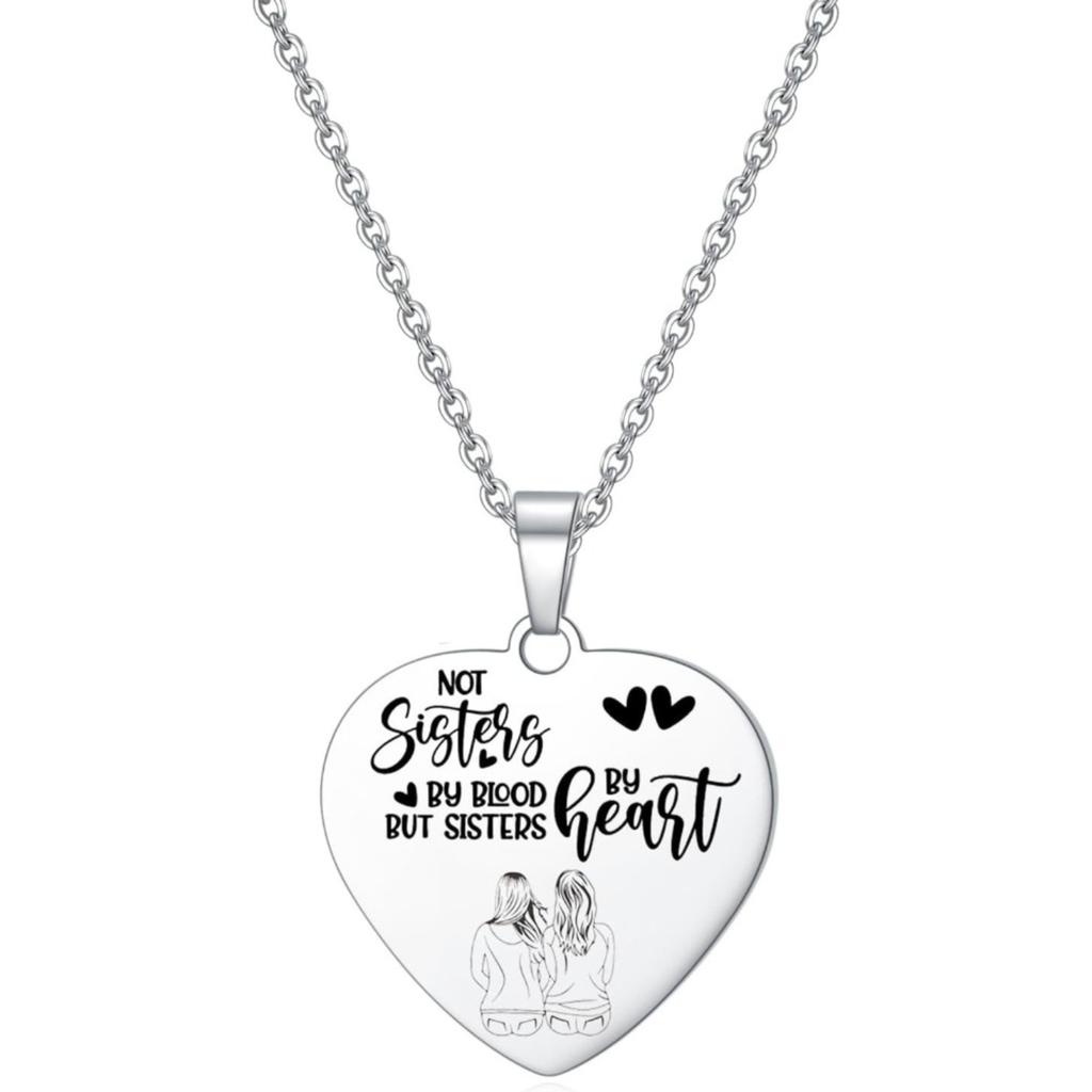 Sisters Necklaces from Best Friends Necklace Heart Jewelry Gift for Sisters BFF Stainless Steel Material for Woman