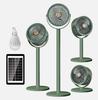 A humidifying spray floor fan featuring a brushless motor, 12-speed shaking function, outdoor lighting, emergency mobile phone charging capability