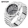 SANDA Men's Waterproof Mechanical Watch with Solid Steel Band and Calendar