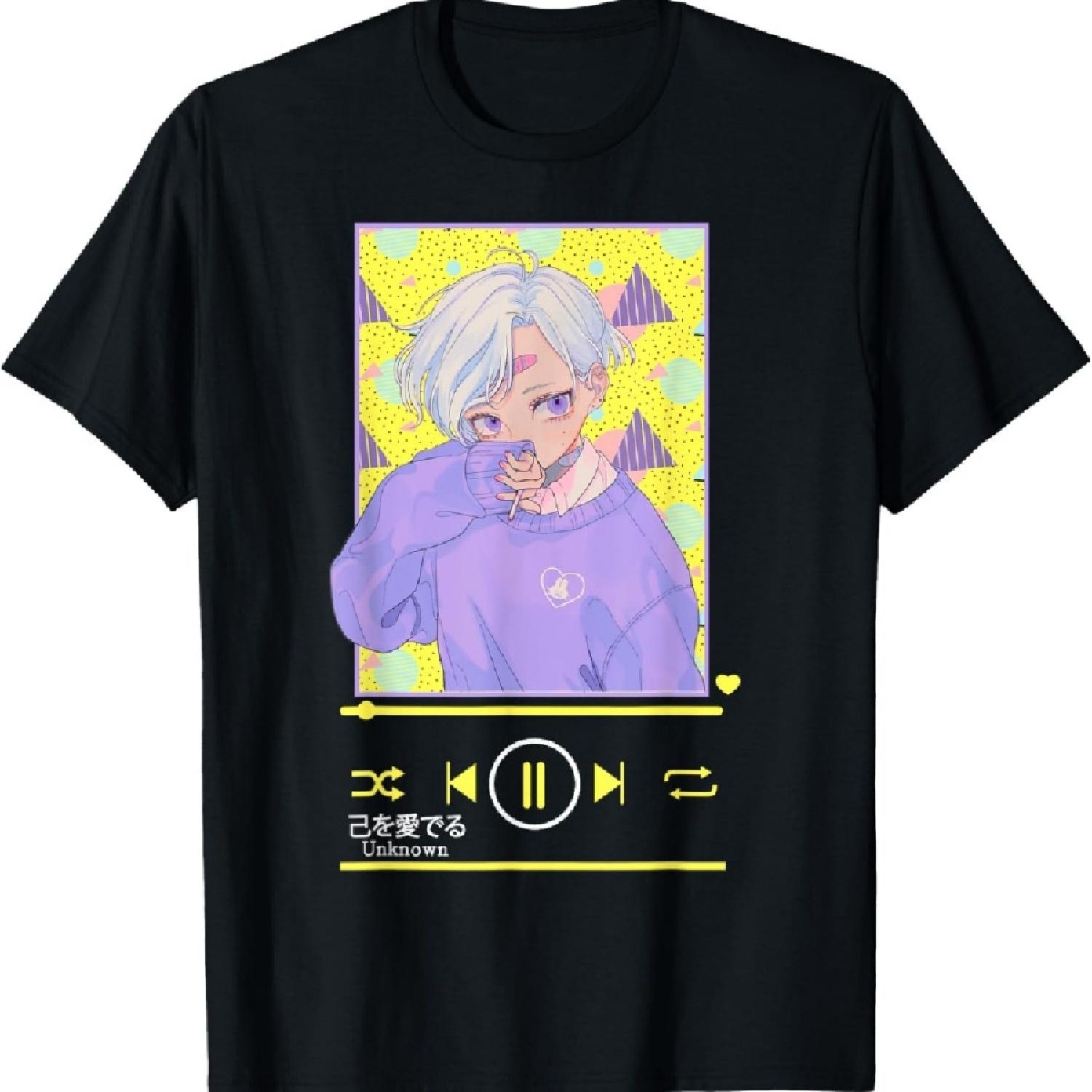 

Футболка с аниме-девушкой, японская эстетика аниме, отаку, тема музыкального плеера XXXXXL