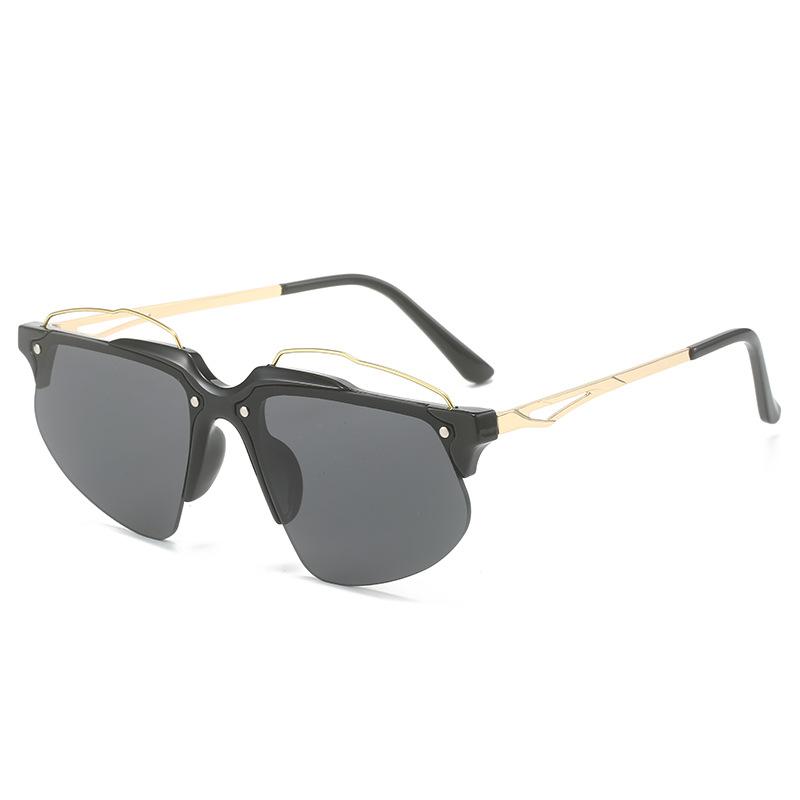 

Fashion Rimless Women Sunglasses Punk Cat Eye Retro Luxury Shades Uv400 Men Sports Driving Goggles Brand Oculus as picture