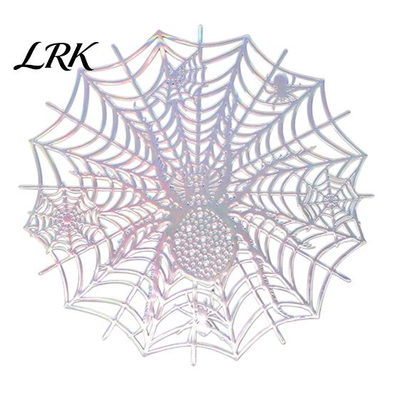 Easy to Clean Table Mats for Dining Halloween Spider Web Placemat Table, Heat Resistant PVC Mats, Protectors Waterproof Non-Slip Hollow Decorative