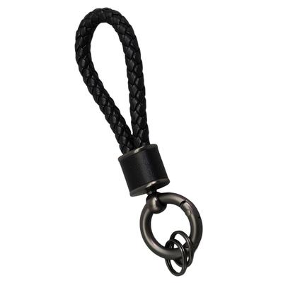 Meltryllis Key Chain Car Carabiner Key Chain Braided Key Leather Strap Keychain Stylish Motorcycle Leather, Black