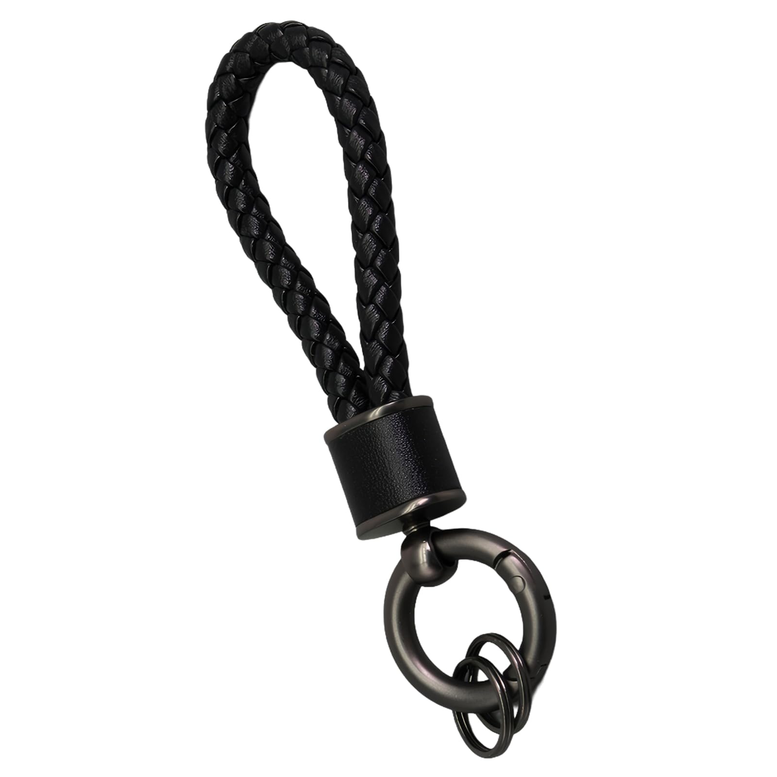 

Брелок Meltryllis Карабин для ключей автомобиля Плетеный кожаный ремешок для ключей Стильный мотоциклетный кожаный, Черный 12cm чёрный